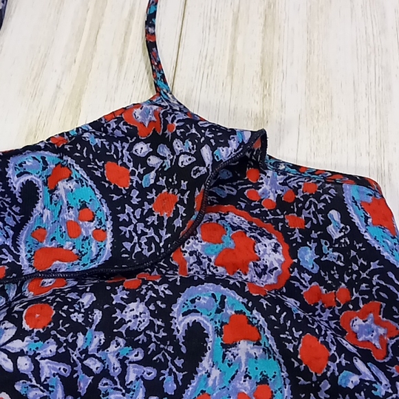 American Eagle Outfitters Navy/ Paisley Print Sleeveless Sheer Dress Size S/P - Picture 13 of 16